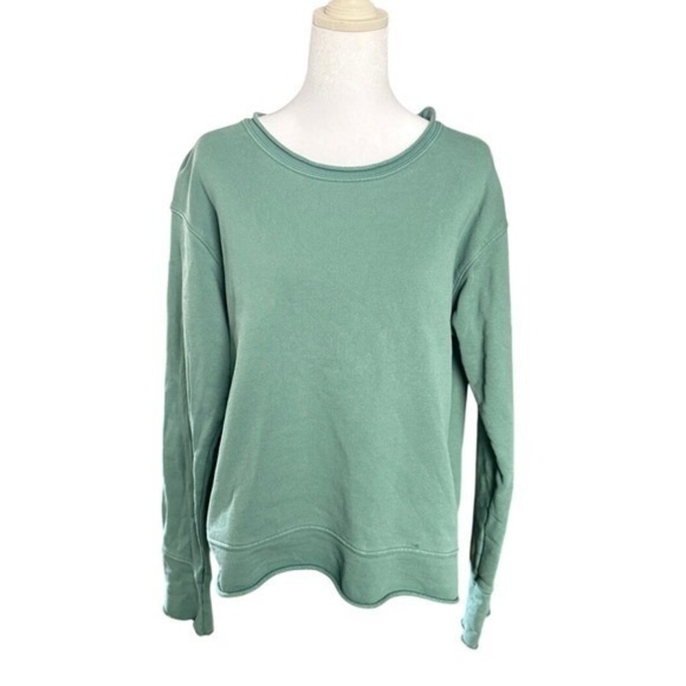 Frank & Eileen Green James Boyfriend Crew Neck Sweatshirt L Minimalist Elevated - Picture 3 of 11